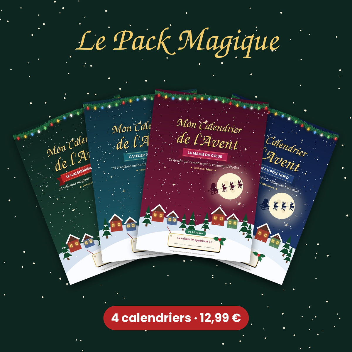 Le Pack Magique – Les 4 calendriers de l'Avent à imprimer